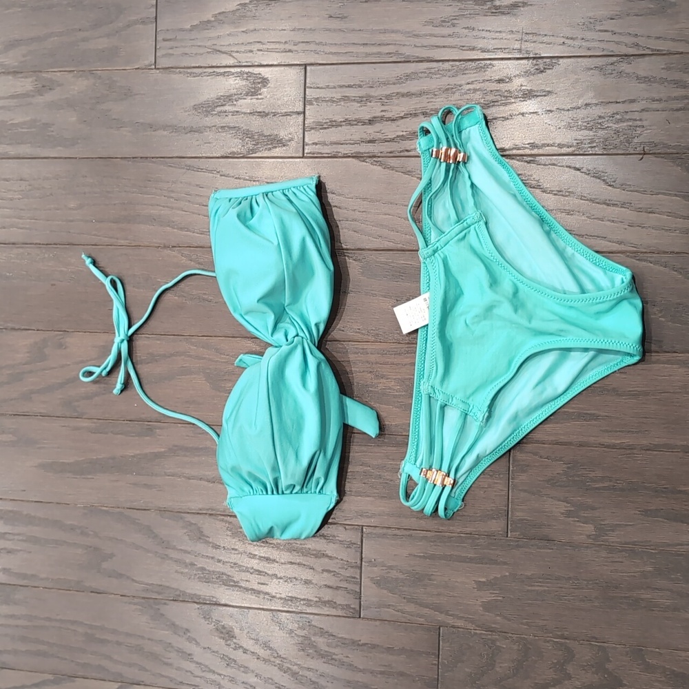 Sugar free Bikini Small Top Medium Bottom light aqua